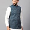 LATEST Men's Traditional Cotton Solid Nehru Jacket/Waistcoat-Blue