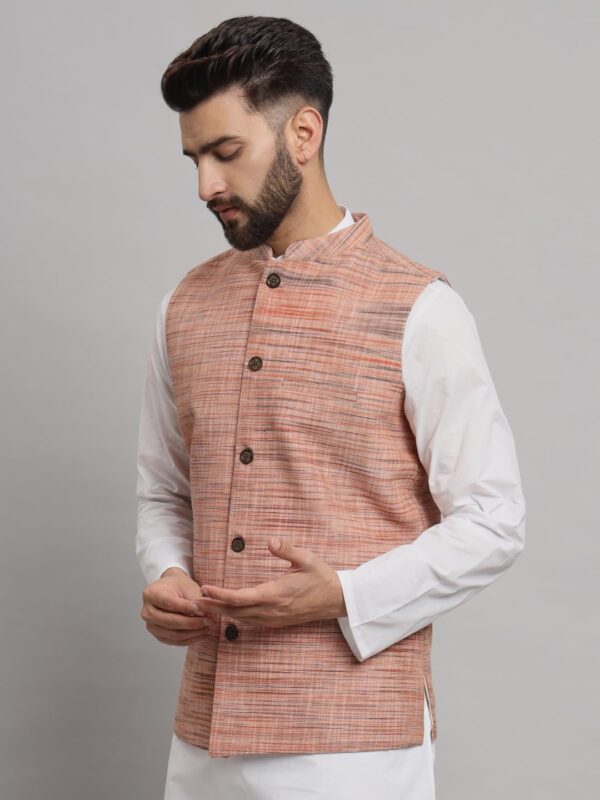 LATEST Men's Traditional Cotton Solid Nehru Jacket/Waistcoat-Red