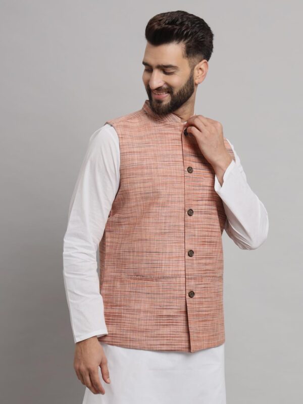 LATEST Men's Traditional Cotton Solid Nehru Jacket/Waistcoat-Red