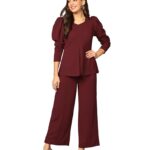 Leriya Fashion Women's Lycra Solid Co-Ord Set