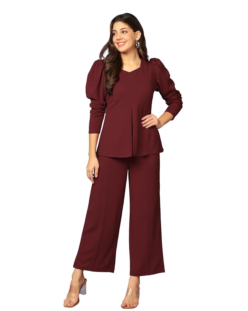 Leriya Fashion Women's Lycra Solid Co-Ord Set