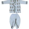 Little Poppins Traditional Indian Baby Boy Dhoti Kurta Set, White Cotton with Gold Print, new born Ethnic dress size 3 months 6 months 12months 18 months 1Year 2Year Pack of 1...