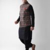 Men Multi Printed Kurta Nehru Jacket Dhoti Set | Traditional Indian Outfit for Men