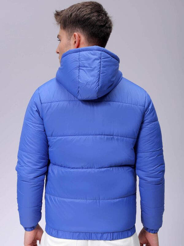 Men Slim Fit Mix & Match Puffer Jackets-Blue