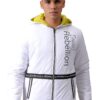Men Slim Fit Mix & Match Puffer Jackets-White