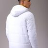 Men Slim Fit Mix & Match Puffer Jackets-White