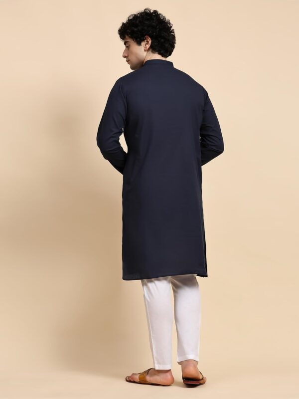 Men's Casual Kurta Pajama Set Regular Fit Traditional Dress Yoga Outfit-Black