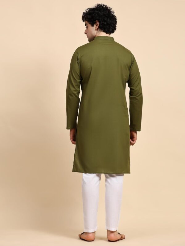 Men's Casual Kurta Pajama Set Regular Fit Traditional Dress Yoga Outfit-Brown
