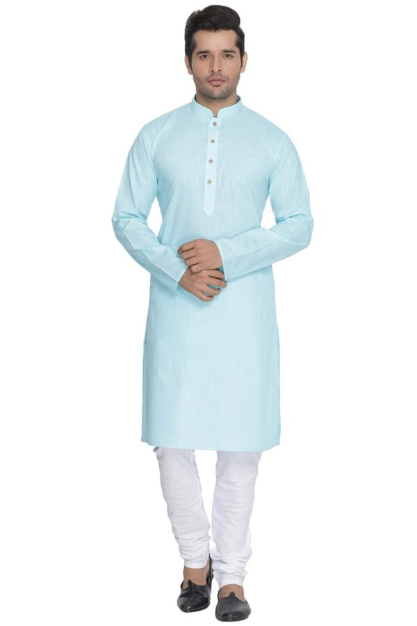 Mens Cotton Blend Kurta Pyjama Set - Classic Ethnic Attire for Timeless Style and Cultural Celebrations || Solid Plain Full Sleeves Kurta Pyjama Set