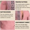 Men's Cotton Blend Mandarin Collar Self One Design Full Sleeve Casual Short Kurta-Pink