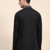 Men's Cotton Embroidered Kurta Shirt - Long Sleeve Traditional Indian Tunic for Casual-Black