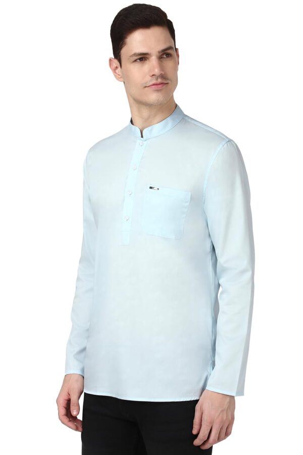 Men's Everyday Festive Solid Short Kurta Cotton
