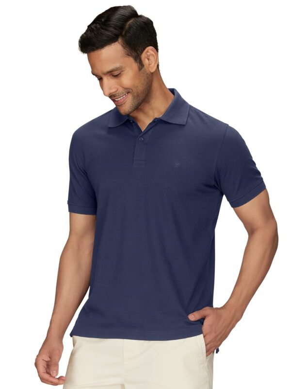 Men's Nova 100% Combed Cotton Regular Fit Polo T-Shirt-Deep blue