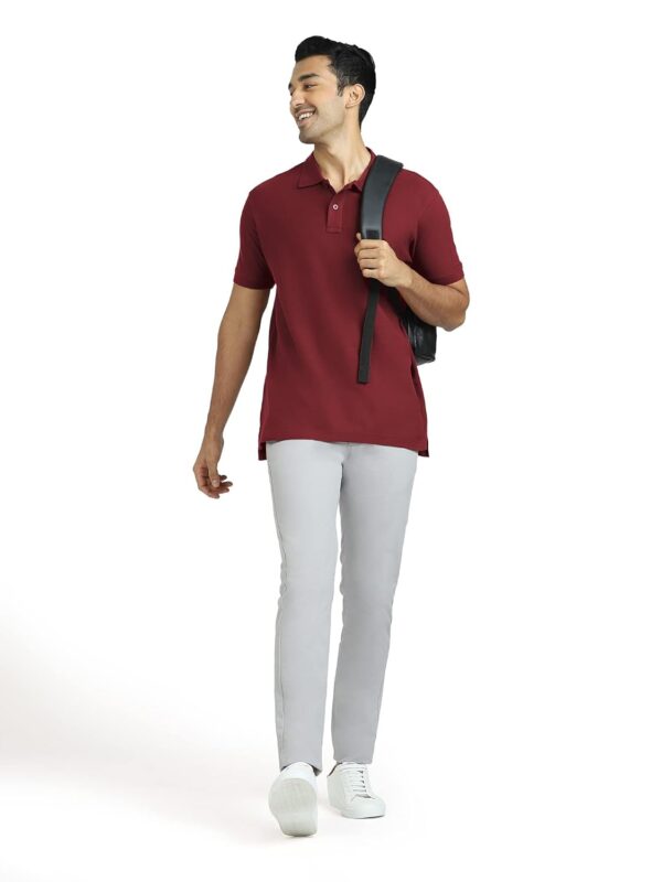 Men's Nova 100% Combed Cotton Regular Fit Polo T-Shirt-Red