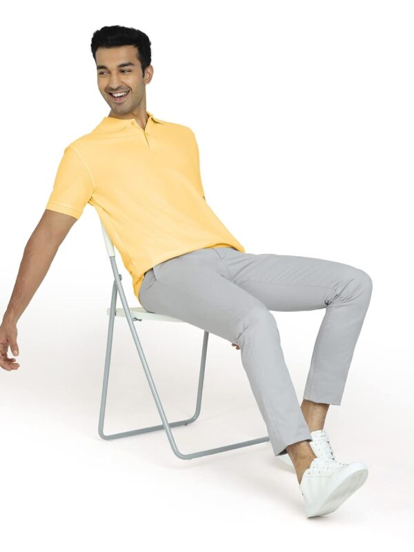 Men's Nova 100% Combed Cotton Regular Fit Polo T-Shirt-Yellow