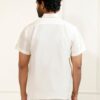 Men's Silk Blend Ethnic Shirt - Half Sleeves, South Indian Traditional Shirt for Weddings, Festivals, & Casual Wear-White