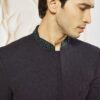 Men's Silk Blend Indo Western Top Only, Silk Blend Emboss Fabric Indo Western For Men, Traditional Indian Wear for Weddings & Festivals