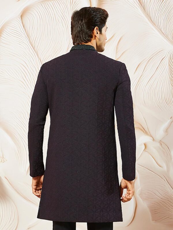 Men's Silk Blend Indo Western Top Only, Silk Blend Emboss Fabric Indo Western For Men, Traditional Indian Wear for Weddings & Festivals