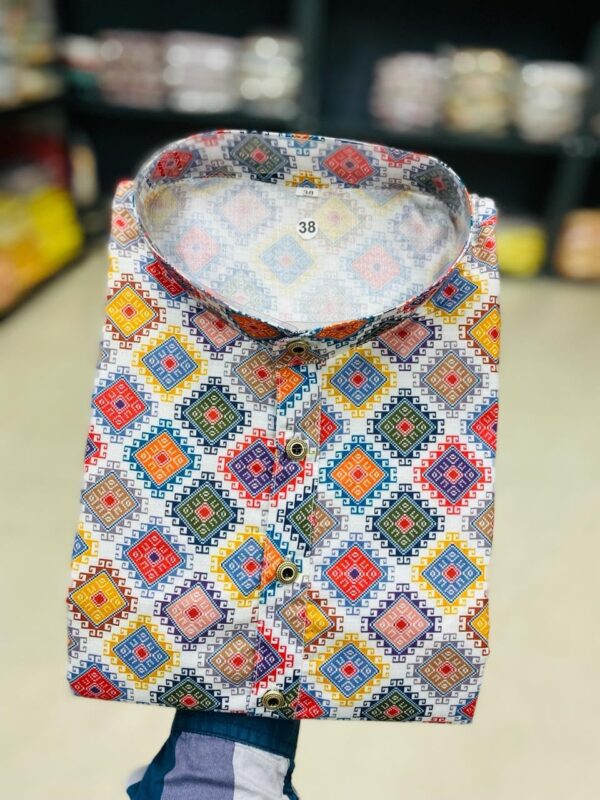 Men's Traditional Cotton Floral Printed Only Kurta-001
