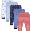 minicult Cotton Pajama Pants with All Over Print for Boys and Girls (Multicolor Designs)(Pack of 5)