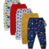minicult Cotton Pajama Pants with All Over Print for Boys and Girls (Multicolor Designs)(Pack of 5)