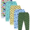minicult Cotton Pajama Pants with All Over Print for Boys and Girls (Multicolor Designs)(Pack of 5)