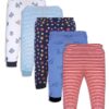 minicult Cotton Pajama Pants with All Over Print for Boys and Girls (Multicolor Designs)(Pack of 5)