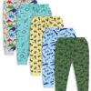 minicult Cotton Pajama Pants with All Over Print for Boys and Girls (Multicolor Designs)(Pack of 5)
