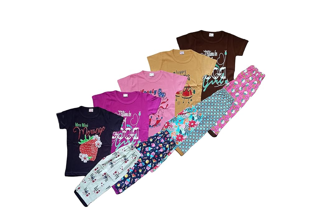 NewLadiesZone Girls Cotton Casual T shirt set of 5 PCS