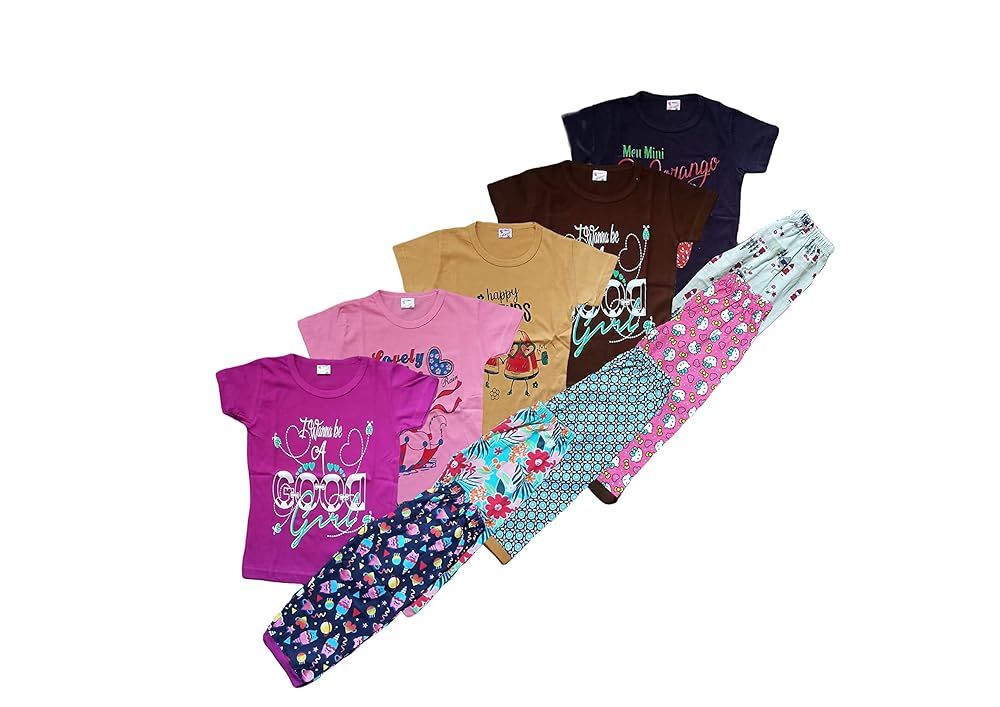 NewLadiesZone Girls Cotton Casual T shirt set of 5 PCS