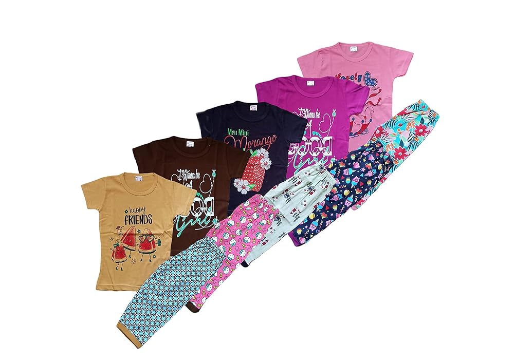 NewLadiesZone Girls Cotton Casual T shirt set of 5 PCS