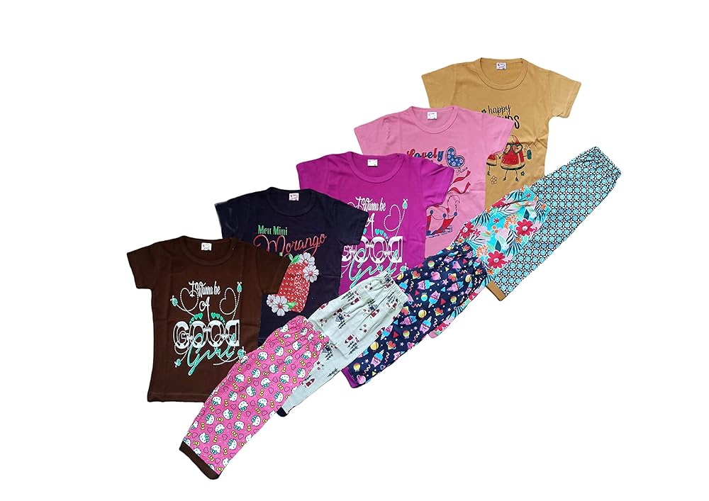 NewLadiesZone Girls Cotton Casual T shirt set of 5 PCS