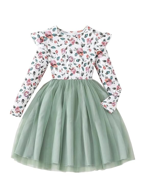 Niren Enterprise Girls Modal and net Fabric Full Sleeve Knee Length Frock