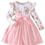 Niren Enterprise Girls Modal and net Fabric Full Sleeve Knee Length Frock