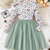Niren Enterprise Girls Modal and net Fabric Full Sleeve Knee Length Frock