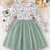 Niren Enterprise Girls Modal and net Fabric Full Sleeve Knee Length Frock