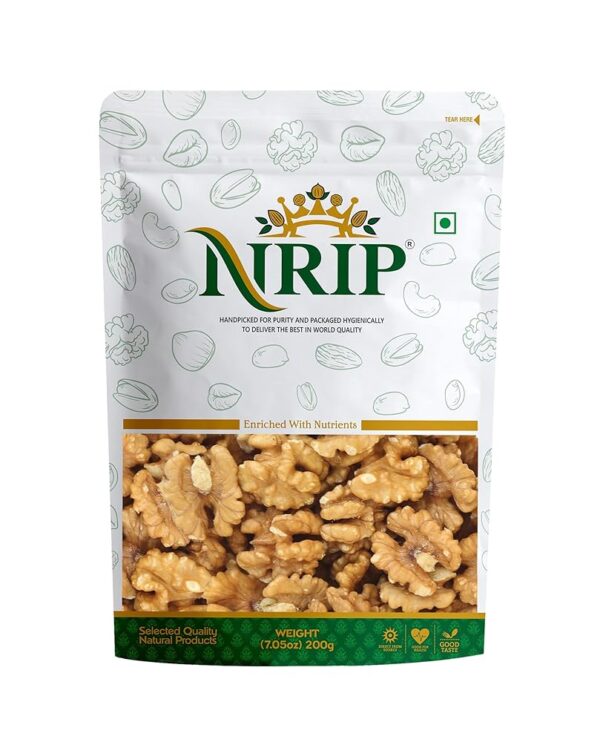 NRIP Deluxe 100% Natural Dried California Walnut Kernels, 200g