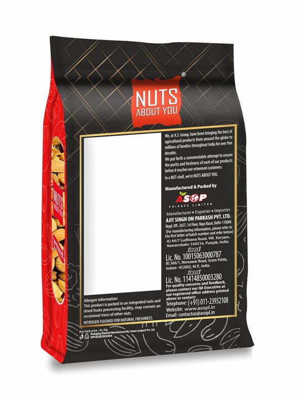 Nuts About You Premium ALMONDS, 200 g | New Crop | Premium | 100% Natural | Badam | Fresh & Crisp |