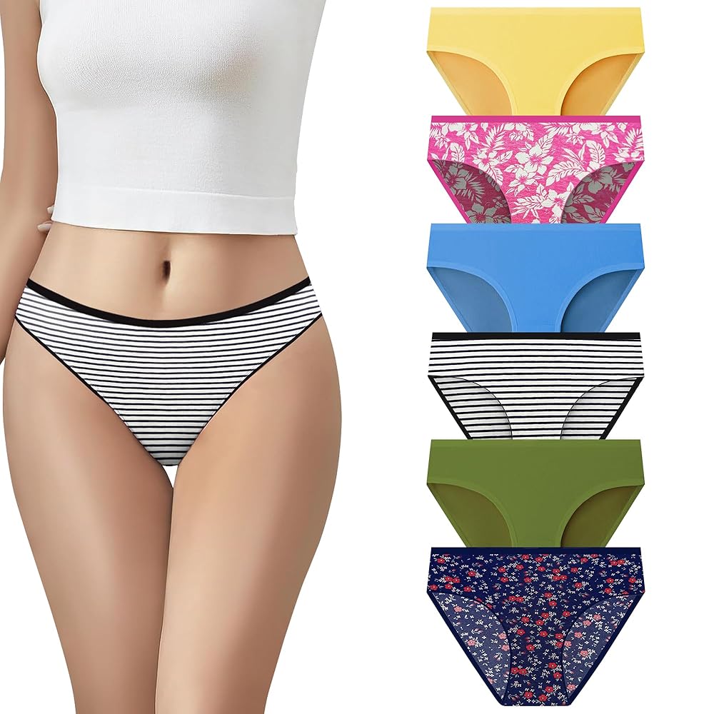 Pepperika Cotton Plus Size Underwear Regular Full Coverage Innerwear Bikini Panty Set for Women and Teen Girls Hipster Brief for Daily Use Combo Pack (Assorted Prints and...