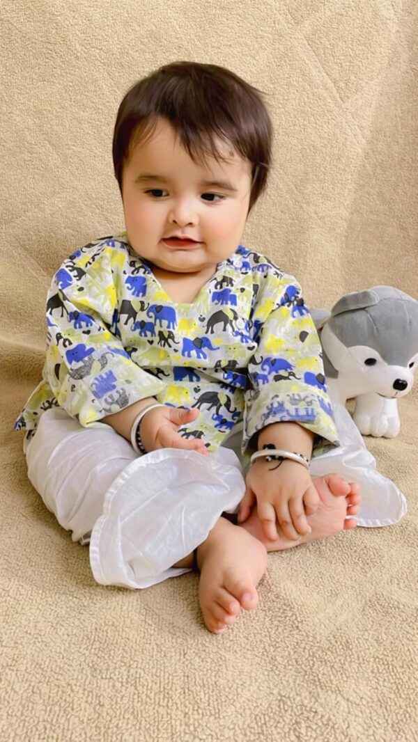 POLKA TOTS Boy’s Cotton Full Sleeve Angrakha Kurta with Dhoti Set for Baby Kid, Traditional Ethnic Wear for Kids, Printed Dhoti Kurta Set with Round Neck for Boy’s