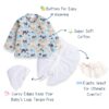 POLKA TOTS Boy’s Cotton Full Sleeve Angrakha Kurta with Dhoti Set for Baby Kid, Traditional Ethnic Wear for Kids, Printed Dhoti Kurta Set with Round Neck for Boy’s