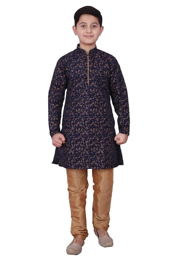 Pro-Ethic Style Developer Handloom Jacquard Silk Kurta Set for Boys | Traditional Ethnic Wear | Indian Dress for Kids | Pack of 1 (S-117)