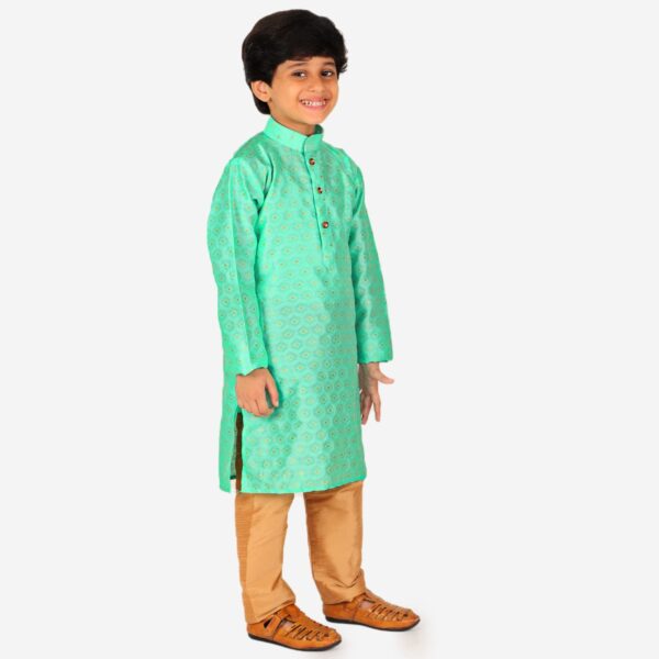 Pro-Ethic Style Developer Handloom Jacquard Silk Kurta Set for Boys | Traditional Ethnic Wear | Indian Dress for Kids | Pack of 1 (S-117)