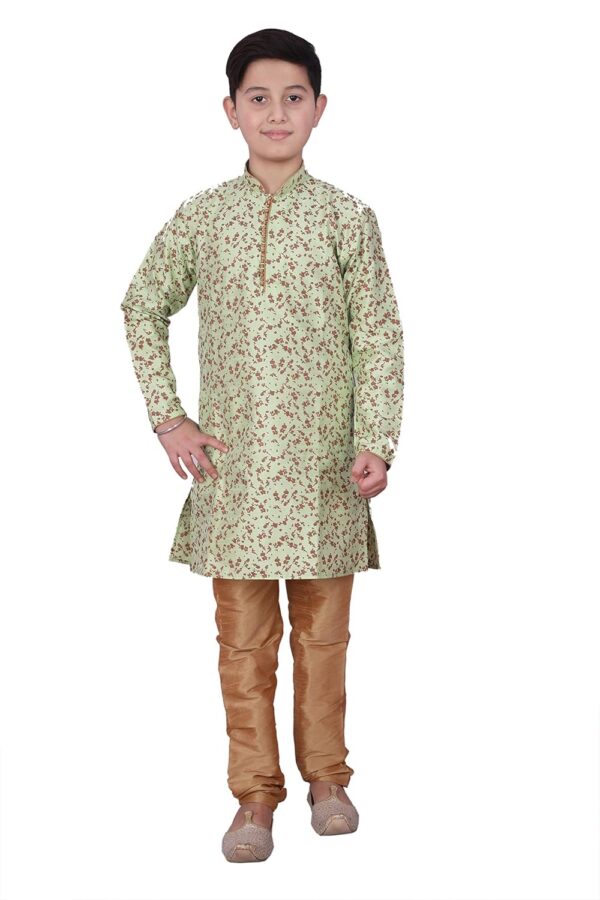 Pro-Ethic Style Developer Handloom Jacquard Silk Kurta Set for Boys | Traditional Ethnic Wear | Indian Dress for Kids | Pack of 1 (S-117)