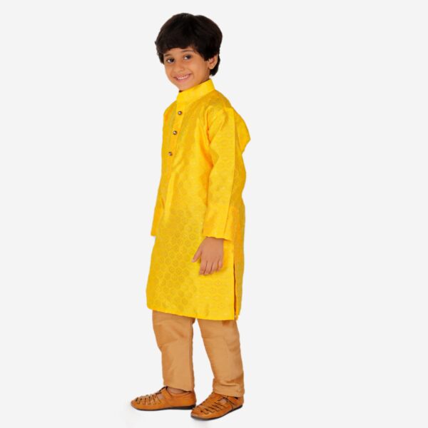 Pro-Ethic Style Developer Handloom Jacquard Silk Kurta Set for Boys | Traditional Ethnic Wear | Indian Dress for Kids | Pack of 1 (S-117)