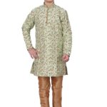 Pro-Ethic Style Developer Handloom Jacquard Silk Kurta Set for Boys | Traditional Ethnic Wear | Indian Dress for Kids | Pack of 1 (S-117)