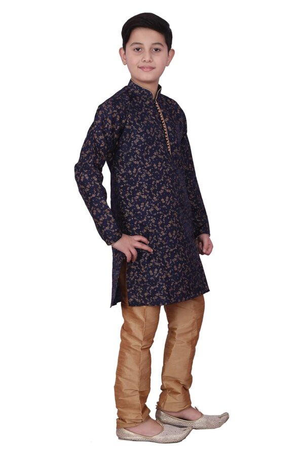 Pro-Ethic Style Developer Handloom Jacquard Silk Kurta Set for Boys | Traditional Ethnic Wear | Indian Dress for Kids | Pack of 1 (S-117)