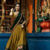 RENVAANI FASHION Women's Indian Traditional Unstitched Kanjivaram Kanchipuram Silk Pure Zari Weaving Lehenga Choli Along With Dupatta With Unstitch Blouse