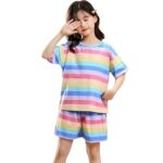 RKEVENT FASHION HUB Girls Sets Children's Pajamas Girls PyjamasTeens Pajamas Teenager Sleepwear Strawberry Printed Nylon Homewear
