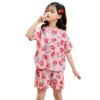 RKEVENT FASHION HUB Girls Sets Children's Pajamas Girls PyjamasTeens Pajamas Teenager Sleepwear Strawberry Printed Nylon Homewear
